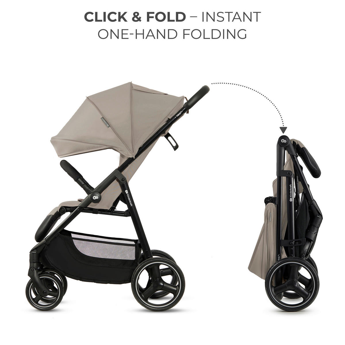 BUGGY Trig 3  - Beige/Schwarz, Basics (54/107.5/91cm) - Kinderkraft