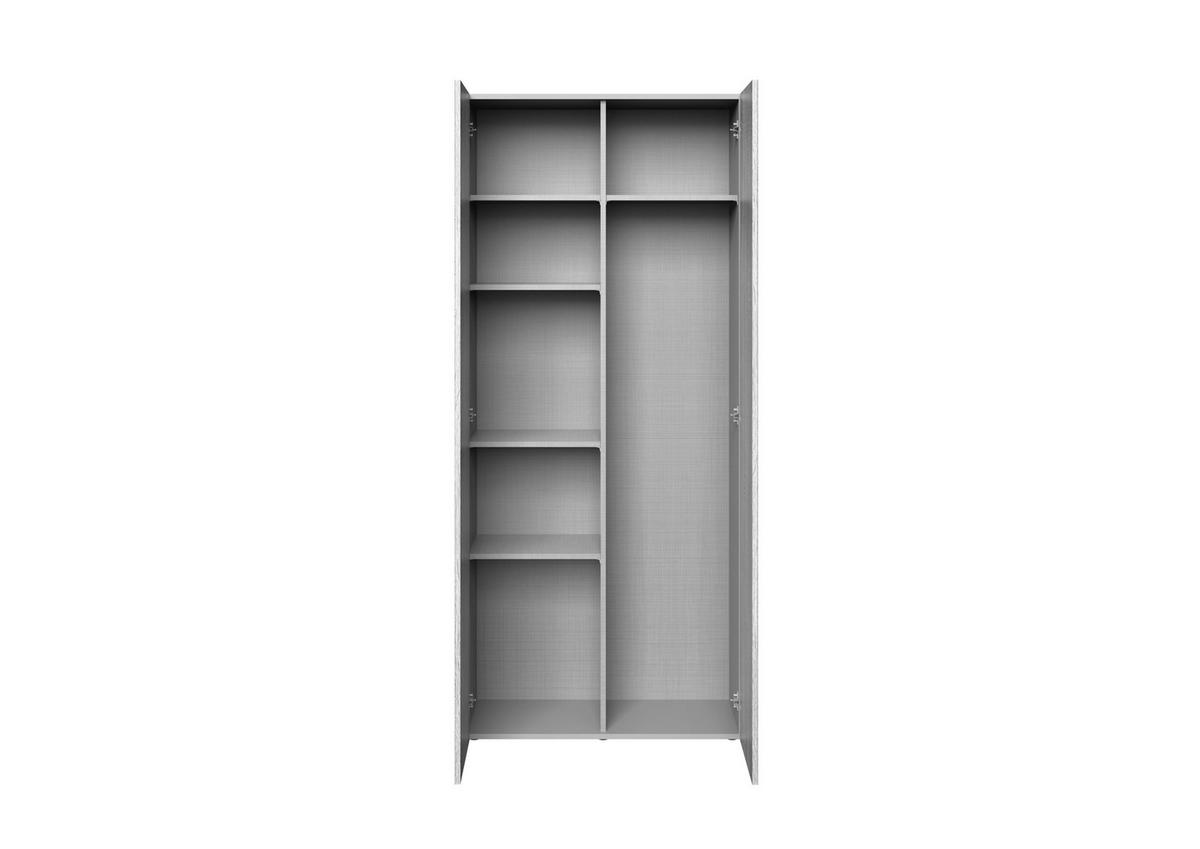 MEHRZWECKSCHRANK 80/185/40 cm  in Weiß  - Buchefarben/Alufarben, Basics, Holzwerkstoff/Kunststoff (80/185/40cm) - Xora