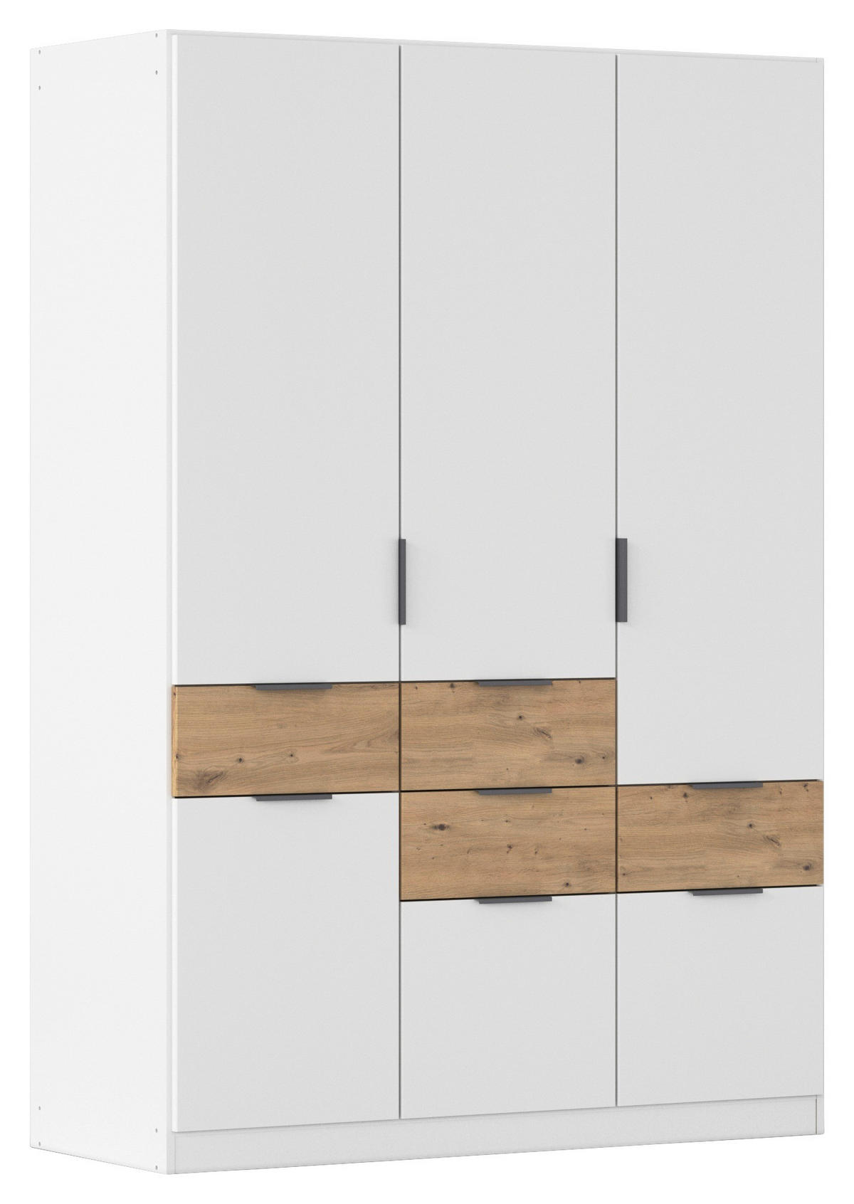 DREHTÜRENSCHRANK 4-türig Weiß, Eiche Artisan  - Weiß/Eiche Artisan, KONVENTIONELL, Holzwerkstoff/Metall (136/197/54cm) - Xora