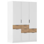 DREHTÜRENSCHRANK  in Weiß, Eiche Artisan  - Weiß/Eiche Artisan, KONVENTIONELL, Holzwerkstoff/Metall (136/197/54cm) - Xora