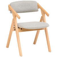 ARMLEHNSTUHL in Holz, Textil Grau  - Naturfarben/Grau, MODERN, Holz/Textil (53/78/47cm) - MID.YOU