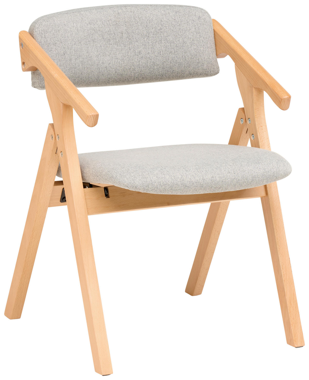 ARMLEHNSTUHL in Holz, Textil Grau  - Naturfarben/Grau, MODERN, Holz/Textil (53/78/47cm) - MID.YOU