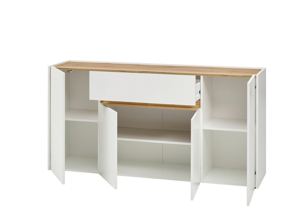 SIDEBOARD  170/86/40 cm 2 Schublade(n)  - Eiche Wotan/Schwarz, Design, Holzwerkstoff/Kunststoff (170/86/40cm) - Modante