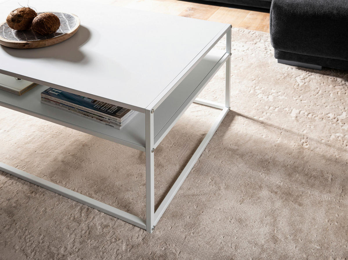 COUCHTISCH in Metall 100/60/45 cm  - Weiss, Design, Metall (100/60/45cm) - MID.YOU