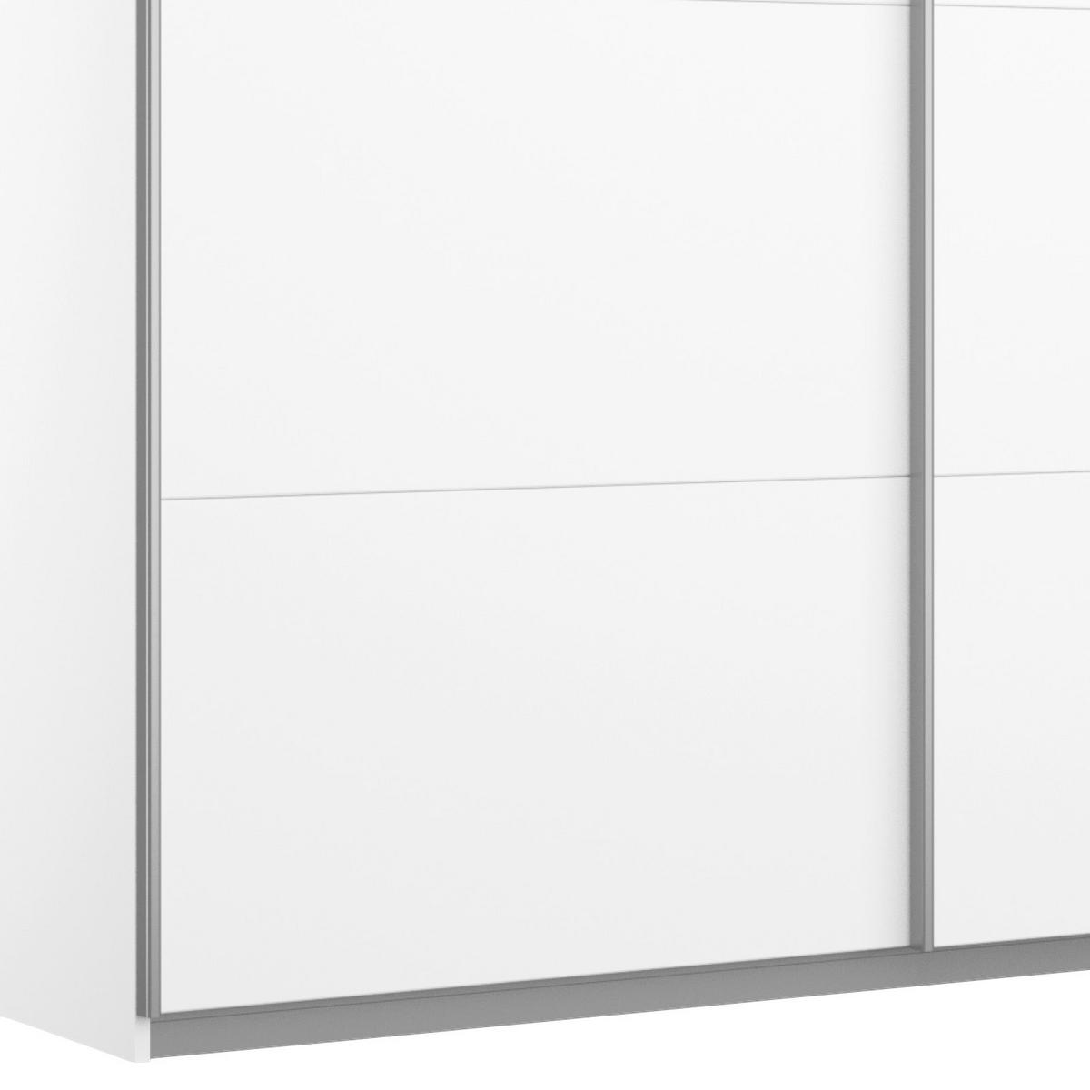 SCHWEBETÜRENSCHRANK in Weiss  - Weiss/Alufarben, Modern, Holzwerkstoff/Metall (181/210/62cm) - Rauch Möbel