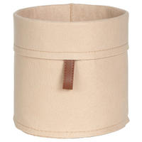 KOŠ DO REGÁLU, béžová - béžová, Trend, textil/kůže (19/18cm) - Landscape