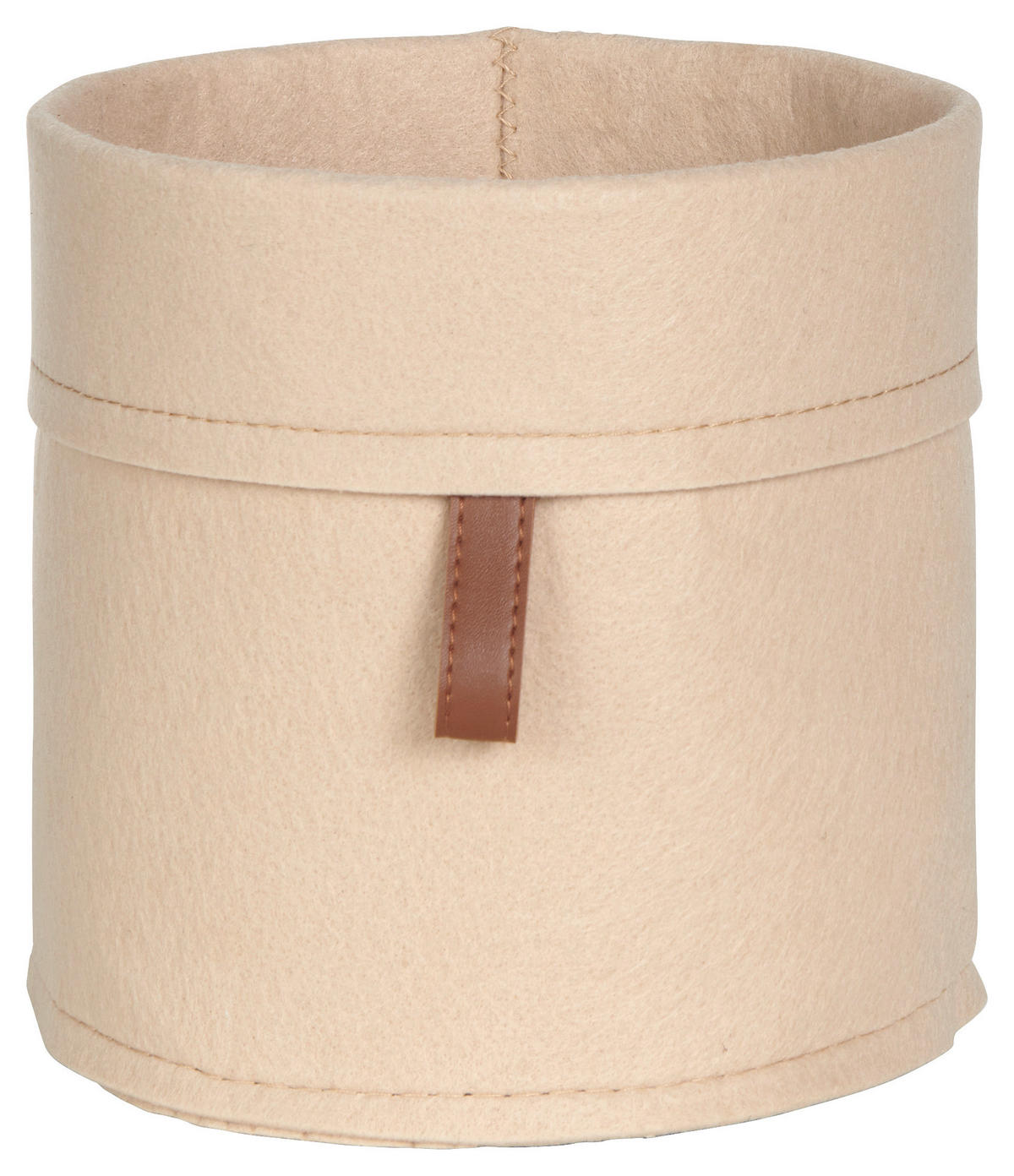 KOŠ DO REGÁLU, béžová - béžová, Trend, textil/kůže (19/18cm) - Landscape