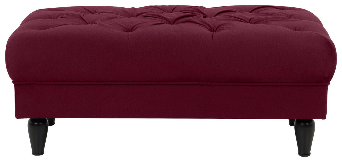 HOCKER in Textil Rot  - Rot/Schwarz, Design, Holz/Textil (110/44/56cm) - MID.YOU