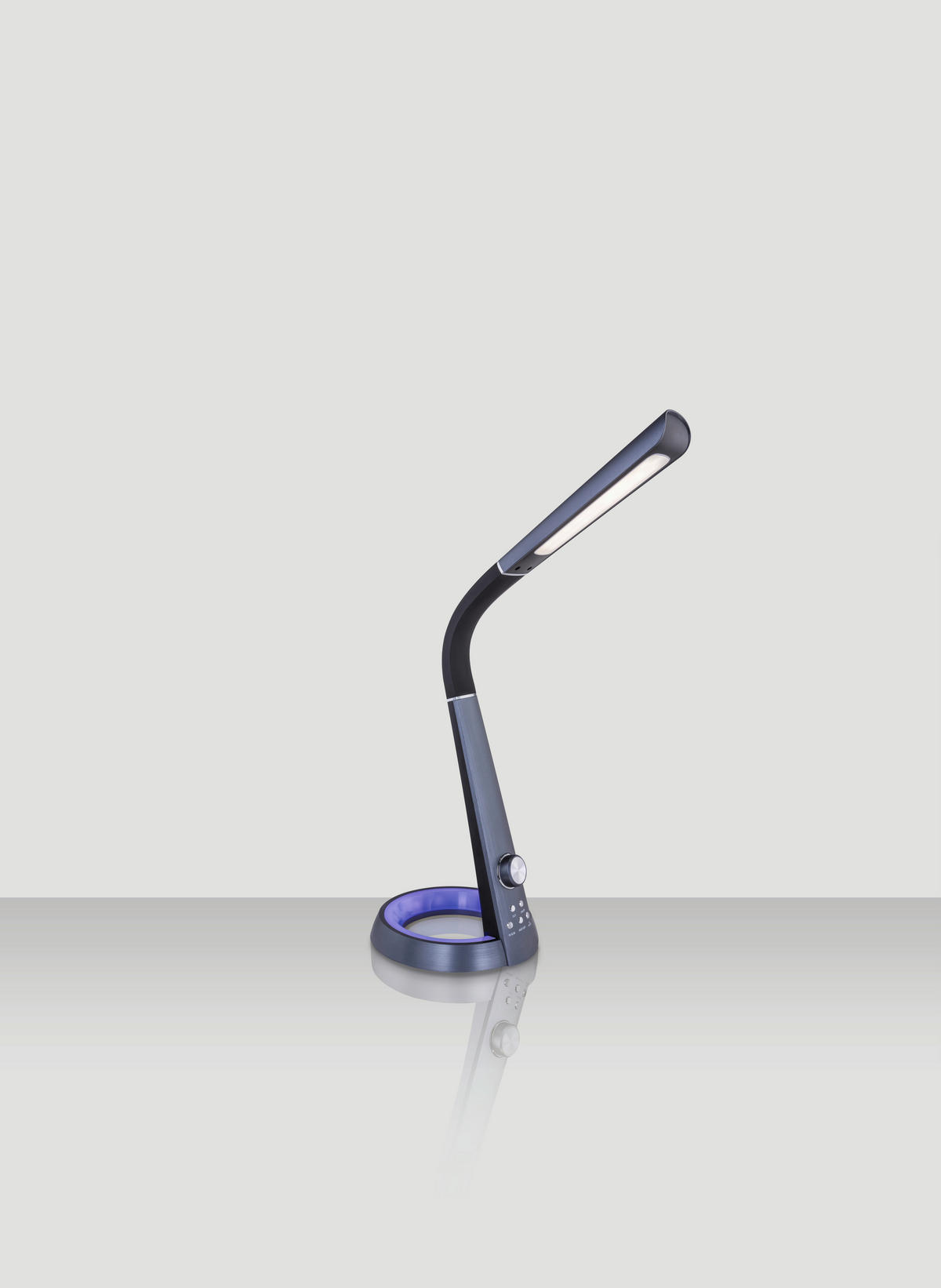 LAMPĂ DE BIROU CU LED - gri închis/negru, Design, plastic (34,3/18,3/64cm) - Novel