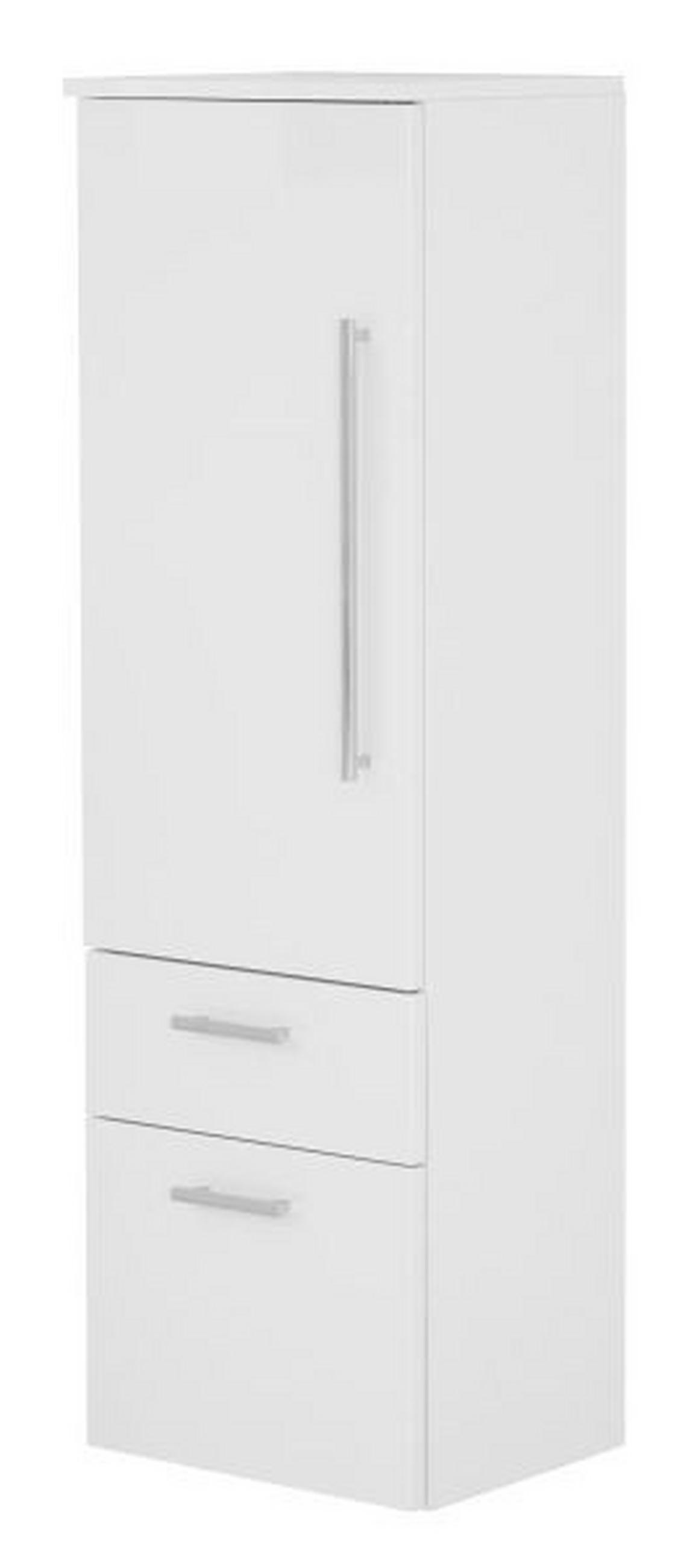 MIDISCHRANK 40/129,6/30 cm  - Chromfarben/Weiß, Design, Glas/Holzwerkstoff (40/129,6/30cm) - Dieter Knoll