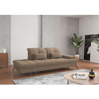 RÉCAMIERE in Flachgewebe Hellbraun  - Hellbraun/Schwarz, KONVENTIONELL, Textil/Metall (231/90/122cm) - Sit & More