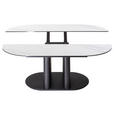 COUCHTISCH Glaskeramik, ESG 120/70/44-61 cm oval Anthrazit, Weiß  - Anthrazit/Weiß, Design, Holzwerkstoff/Metall (120/70/44-61cm) - Ambiente