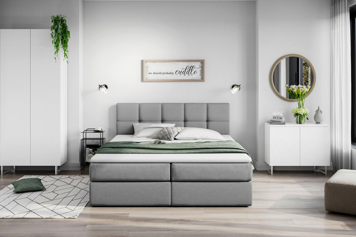 BOXSÄNG 180/200 cm  i mörkgrå  - mörkgrå/grå, Lifestyle, trämaterial/trä (180/200cm) - Livetastic