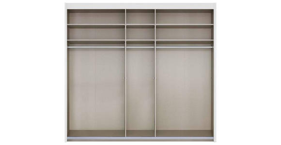 SCHWEBETÜRENSCHRANK 250/235/65 cm 3-türig  - Eichefarben/Weiß, Basics, Glas/Holzwerkstoff (250/235/65cm) - Cantus