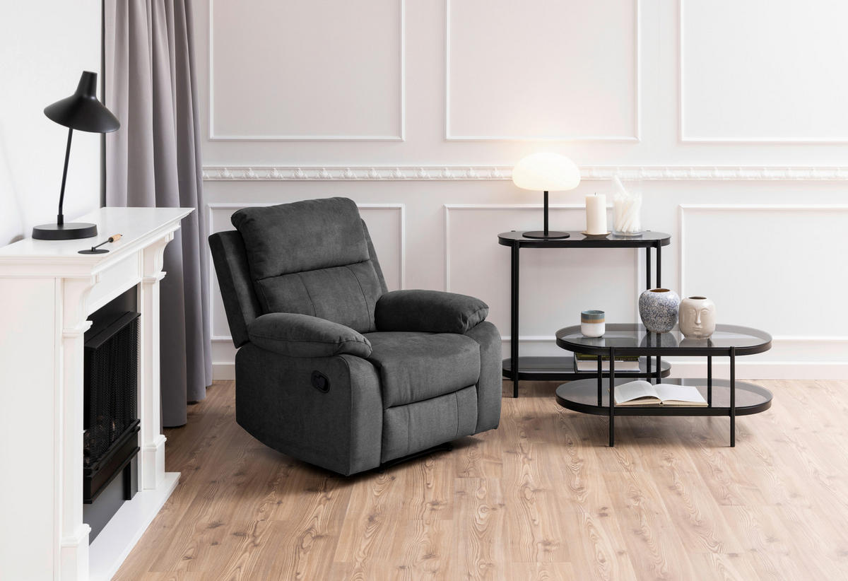 COUCHTISCH in Glas 95/50/42 cm  - Schwarz/Grau, Trend, Glas/Metall (95/50/42cm) - MID.YOU