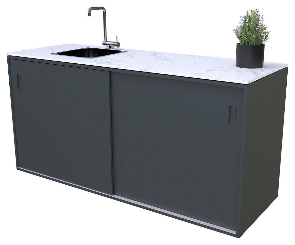 UTEKÖK   180/92/63 cm  - antracit, Basics, metall/sten (180/92/63cm) - Gardenson