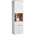 VITRINE in Weiß, Eiche Artisan  - Schwarz/Weiß, MODERN, Holzwerkstoff/Kunststoff (60/200cm) - Hom`in
