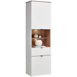VITRINE in Weiß, Eiche Artisan  - Schwarz/Weiß, MODERN, Holzwerkstoff/Kunststoff (60/200cm) - Hom`in
