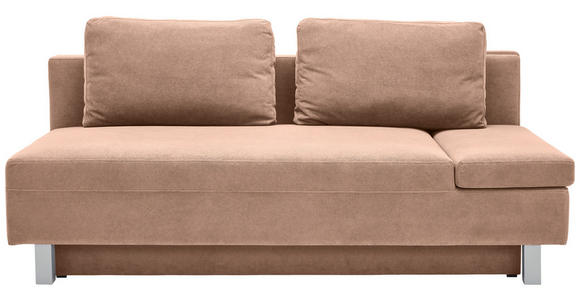 SCHLAFSOFA in Flachgewebe Altrosa  - Chromfarben/Altrosa, Design, Holz/Textil (205/77-93/99cm) - Novel