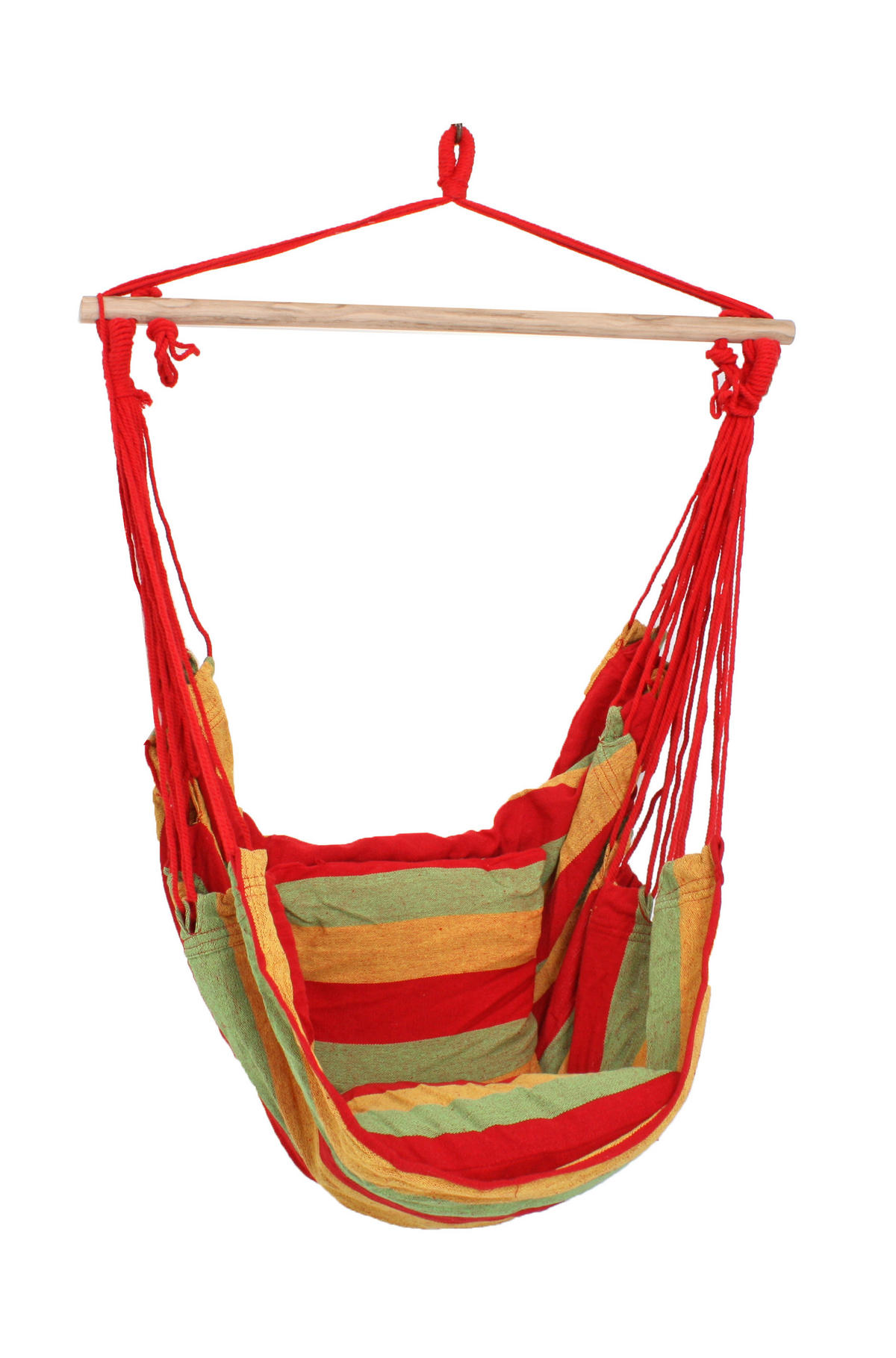 HÄNGESESSEL  - Gelb/Rot, Basics, Holz/Textil (90/120/60cm)