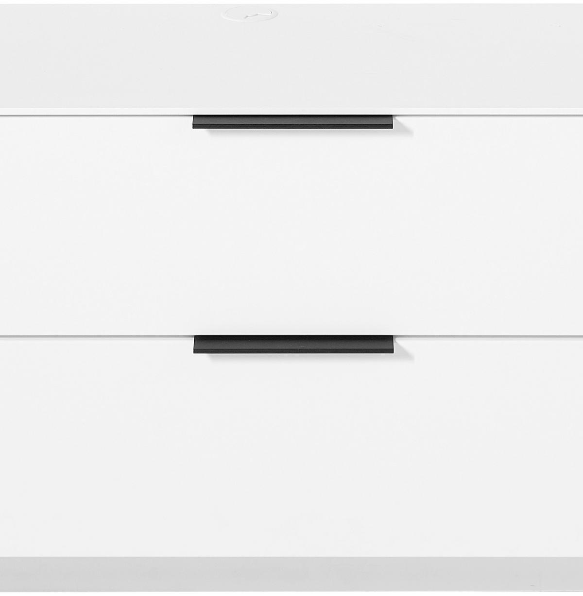 MEDIABÄNK vit  140/62/44 cm  - vit/svart, Modern, metall/trämaterial (140/62/44cm)