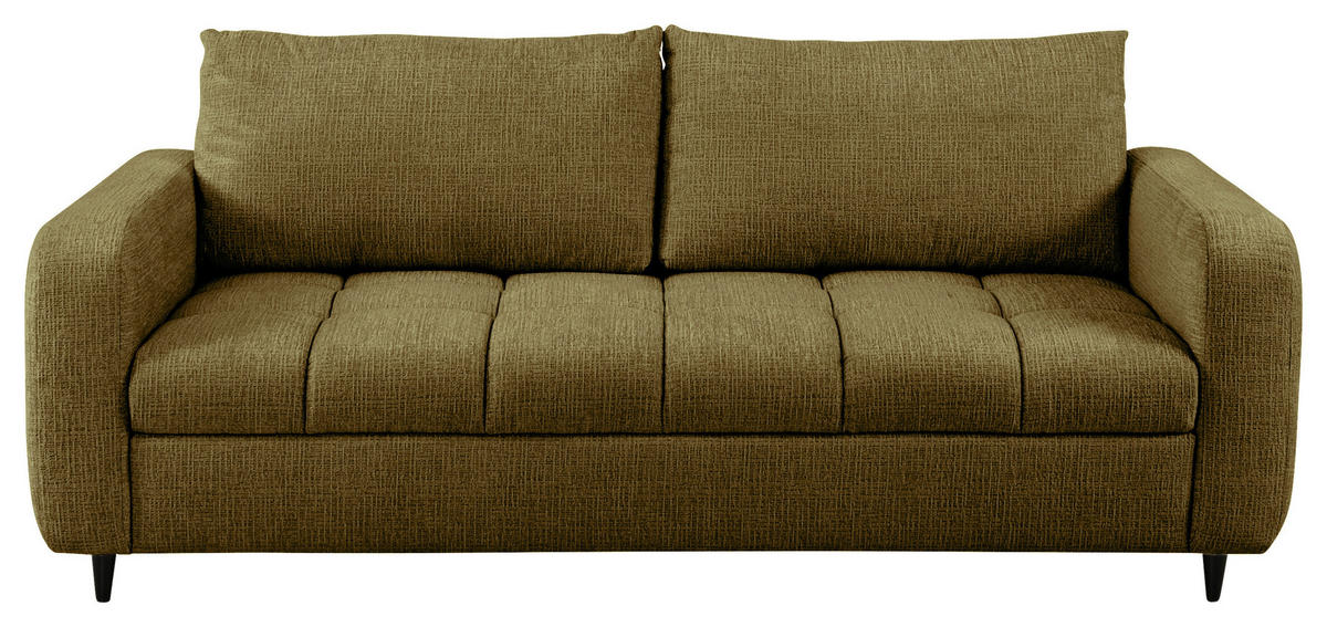 2,5-SITZER Flachgewebe Olivgrün  - Schwarz/Olivgrün, Design, Holz/Textil (209/88/101cm) - Lomoco