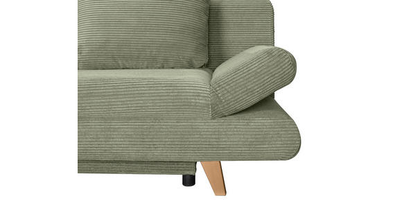 SCHLAFSOFA mit Schlafen auf Sitzhöhe, haustierfreundlicher Bezug Cord Olivgrün - Buchefarben/Olivgrün, KONVENTIONELL, Holz/Textil (200/75/85cm) - Carryhome