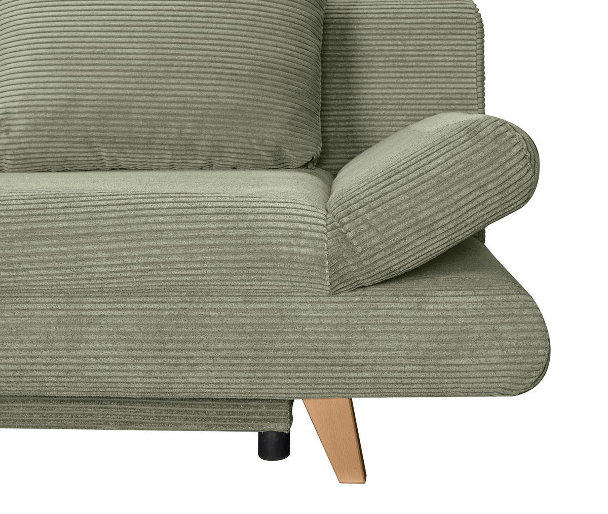 SCHLAFSOFA Cord Olivgrün  - Buchefarben/Olivgrün, KONVENTIONELL, Holz/Textil (200/75/85cm) - Carryhome