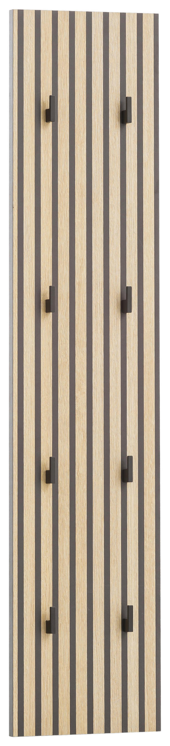 WANDPANEEL Katta Schwarz, Eichefarben  - Eichefarben/Schwarz, MODERN, Holzwerkstoff (24,5/109/2,6cm) - Stylife