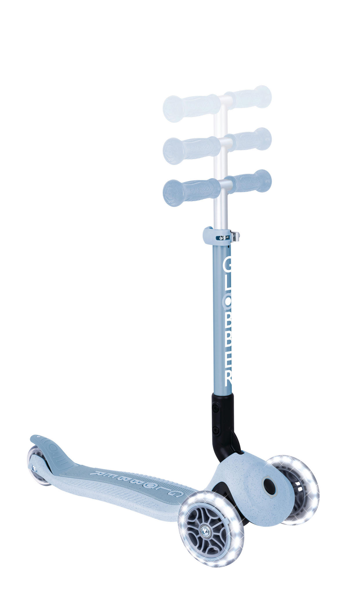 KINDERSCOOTER JUNIOR FOLDABLE LIGHTS ECO  - Pastellblau, Basics, Kunststoff (57.5/28/68cm) - GLOBBER