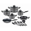 KOCHTOPFSET MILANO GREY 6-teilig  - Grau, Basics, Metall - GSW