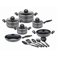 KOCHTOPFSET MILANO GREY 6-teilig  - Grau, Basics, Metall - GSW