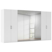 DREHTÜRENSCHRANK 400/223/61 cm,  in Weiß, 8-türig  - Chromfarben/Edelstahlfarben, Basics, Glas/Holzwerkstoff (400/223/61cm) - Novel