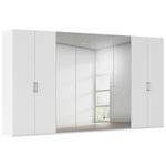 DREHTÜRENSCHRANK 400/223/61 cm,  in Weiß, 8-türig  - Chromfarben/Edelstahlfarben, Basics, Glas/Holzwerkstoff (400/223/61cm) - Novel