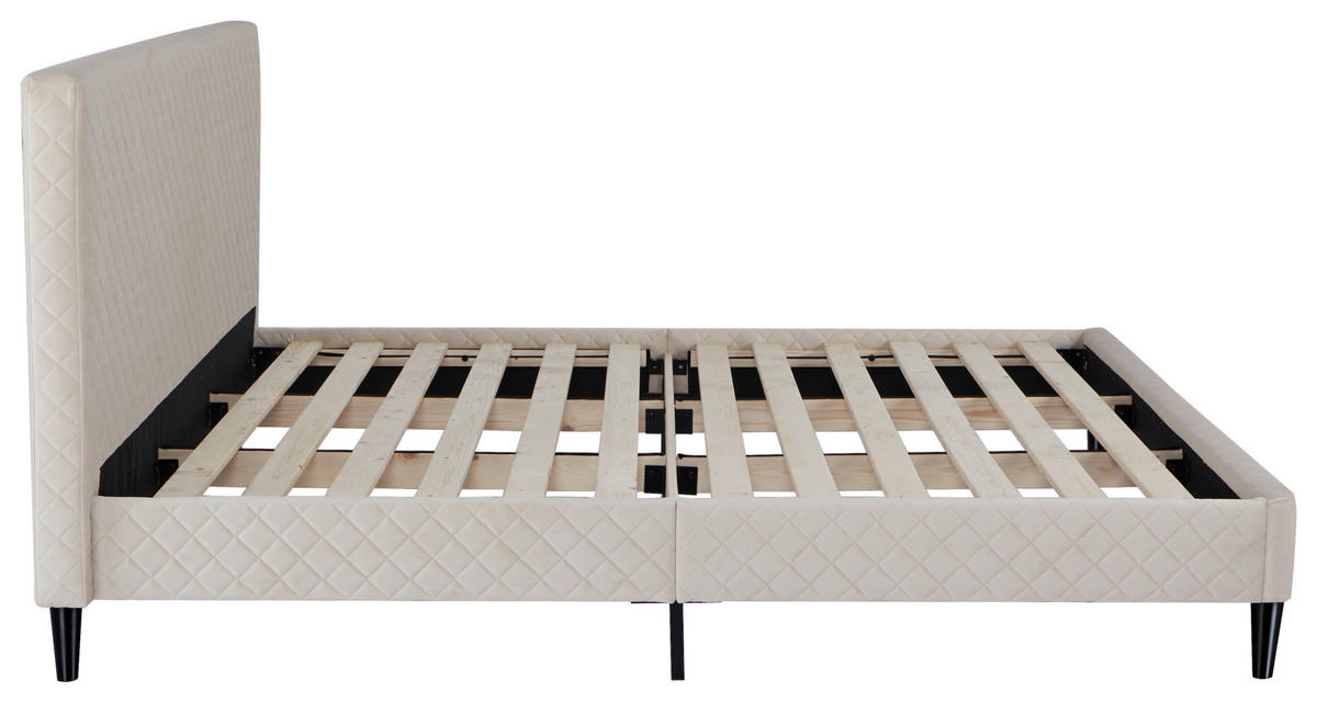 POLSTERBETT Lattenrost 180/200 cm  in Beige  - Beige/Schwarz, Design, Holz/Kunststoff (180/200cm) - Boxxx
