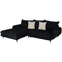 ECKSOFA WAVE Schwarz Struktur  - Beige/Schwarz, MODERN, Textil/Metall (189/266cm) - MID.YOU