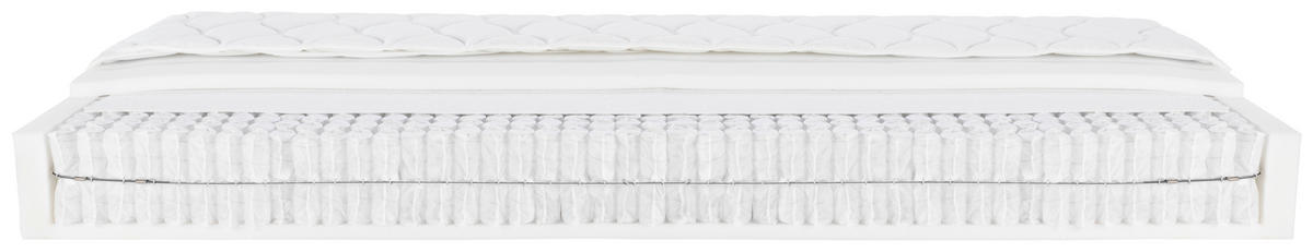 TASCHENFEDERKERNMATRATZE 90/200 cm Höhe ca. 24 cm 7 -Zonen - Weiß, Basics, Textil (90/200cm) - FAN