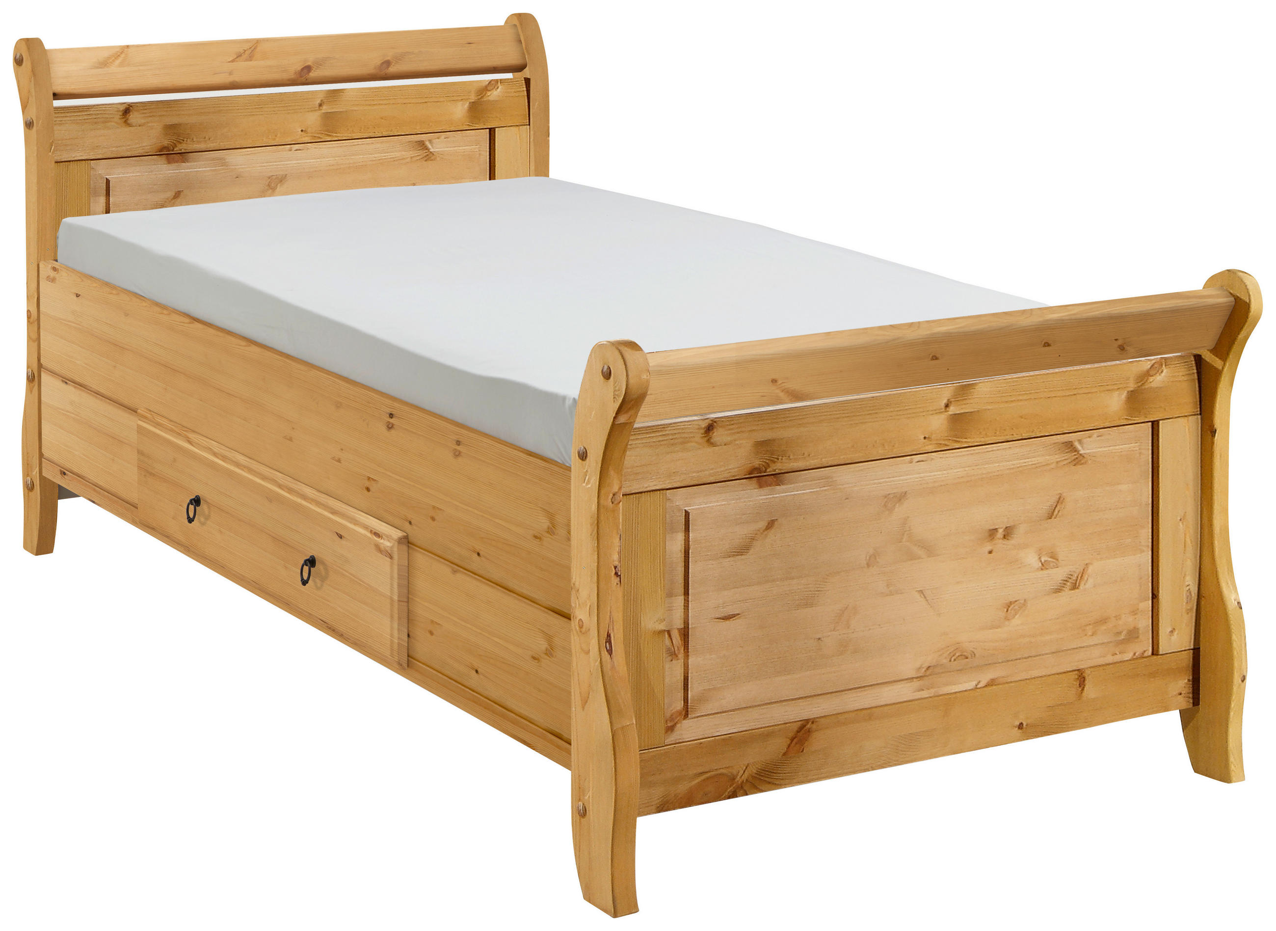 BETT 100/200 cm  in Laugenfarbig  - Laugenfarbig, ROMANTIK / LANDHAUS, Holz (100/200cm) - Boxxx