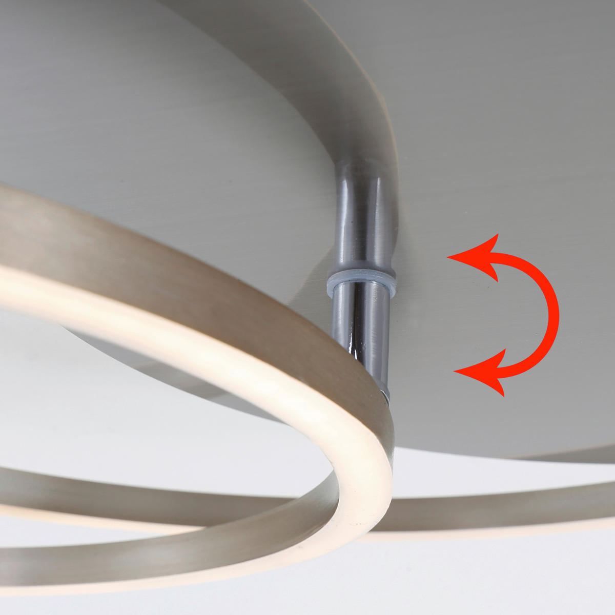 LED-TAKLAMPA 51,5/39,5/8 cm  - nickelfärgad, Design, metall/plast (51,5/39,5/8cm)