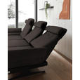 ECKSOFA Dunkelbraun Flachgewebe  - Dunkelbraun/Schwarz, Design, Textil/Metall (176-217/279-327cm) - Dieter Knoll