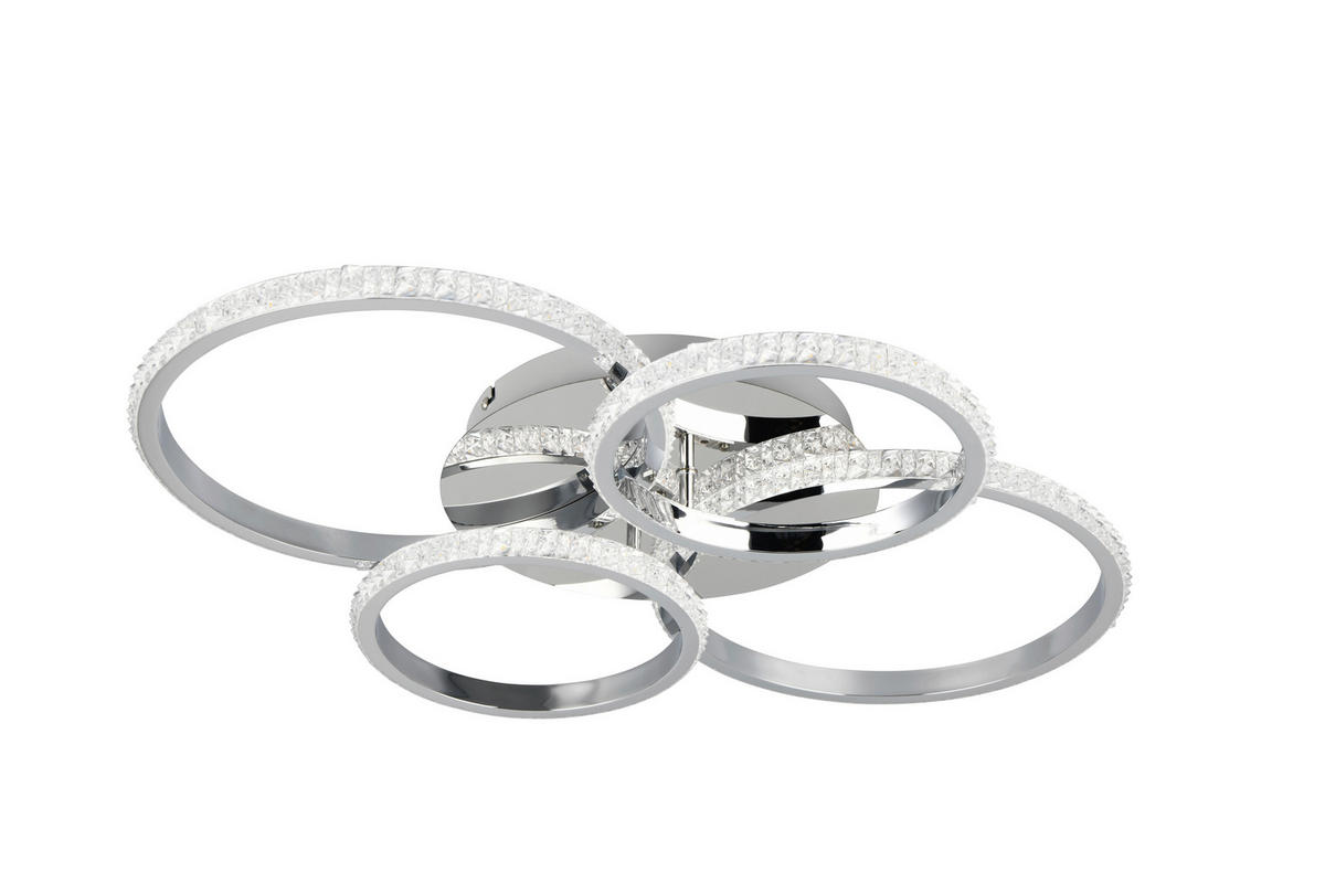 LED-DECKENLEUCHTE  65,5/8,5 cm    - Chromfarben, Design, Metall (65,5/8,5cm)