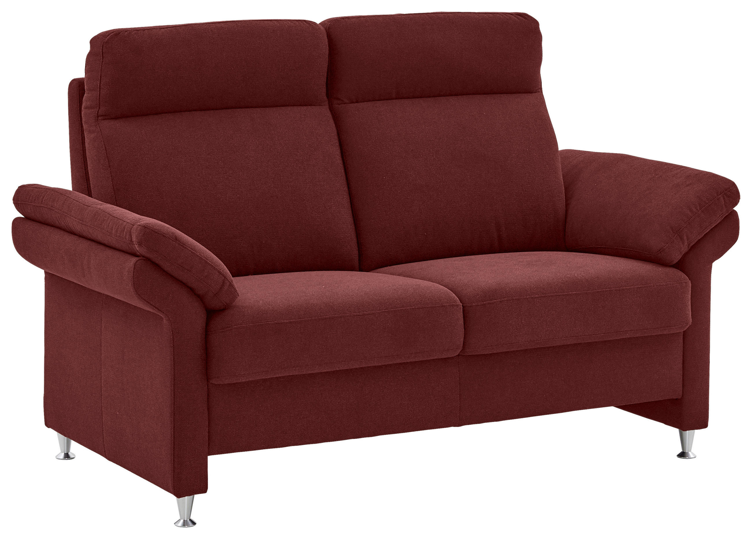 2-SITZER-SOFA - Bordeaux/Alufarben, MODERN, Textil/Metall (156/103/89cm) - Pure Home Comfort