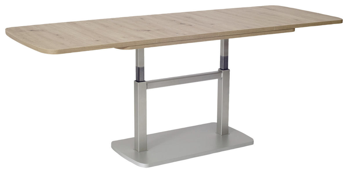 COUCHTISCH 110/63/53 cm Silberfarben, Eichefarben  - Eichefarben/Silberfarben, KONVENTIONELL, Holzwerkstoff (110/63/53cm) - Venda