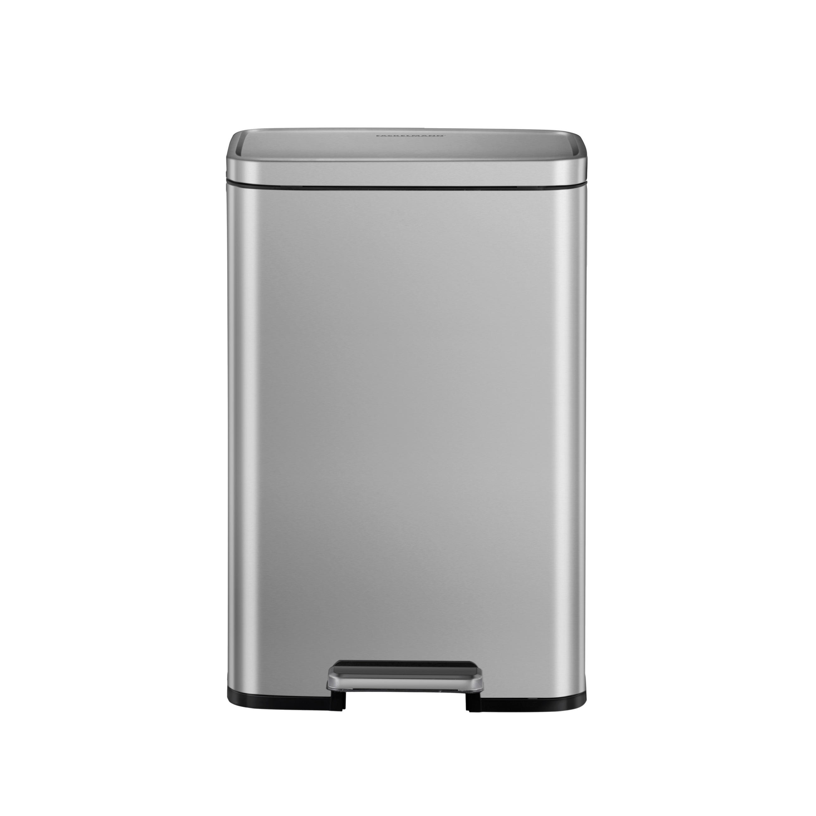 ABFALLEIMER Chicago 12 L  - Edelstahlfarben/Anthrazit, Basics, Kunststoff/Metall (25,9/27,2/39,5cm) - Fackelmann
