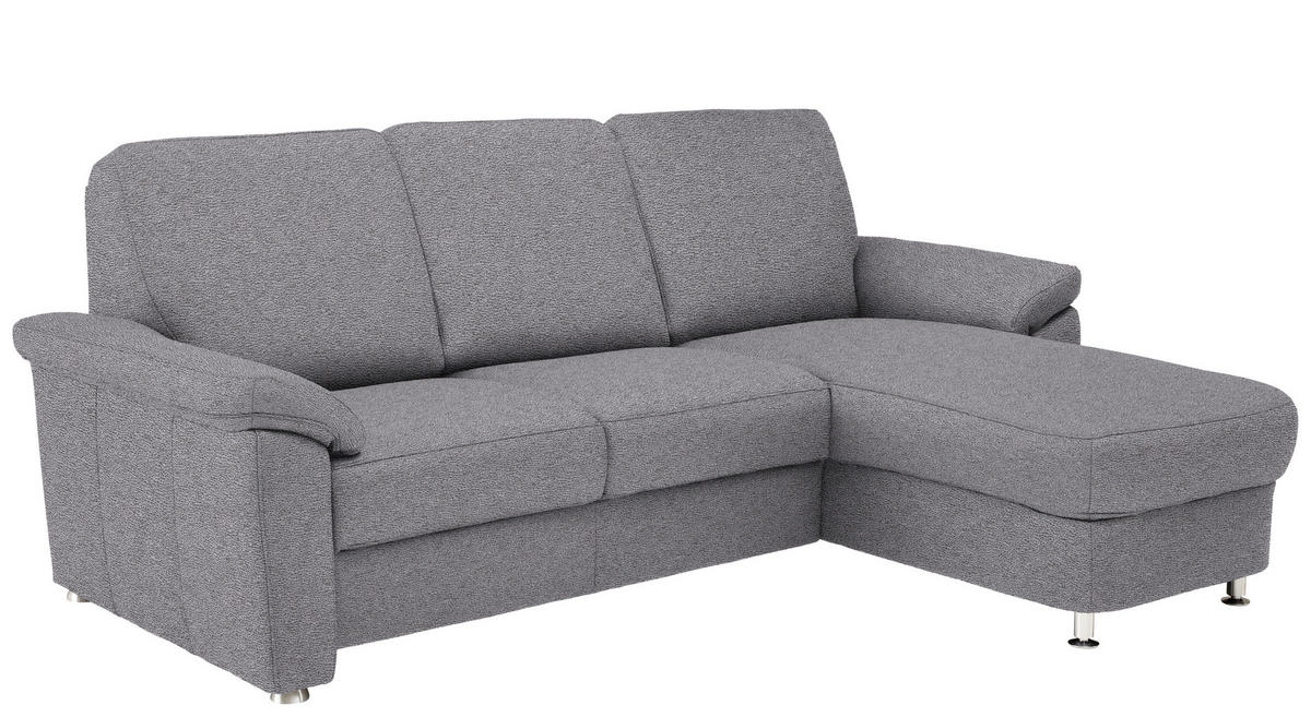 ECKSOFA in Flachgewebe Grau  - Chromfarben/Grau, Konventionell, Textil/Metall (250/163cm) - Beldomo System