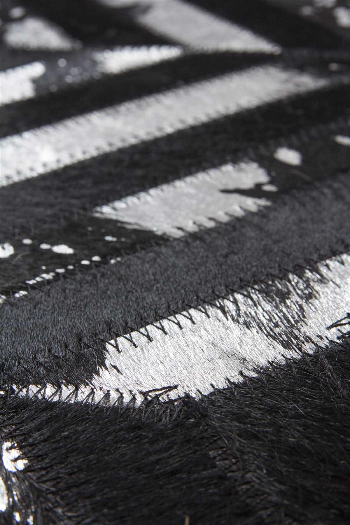FLACHWEBETEPPICH 80/150 cm Spark 410 Schwarz / Silber Schwarz, Silberfarben  - Silberfarben/Schwarz, Basics, Leder/Textil (80/150cm) - Novel