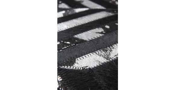 FLACHWEBETEPPICH 80/150 cm Spark 410 Schwarz / Silber Schwarz, Silberfarben  - Silberfarben/Schwarz, Basics, Leder/Textil (80/150cm) - Novel