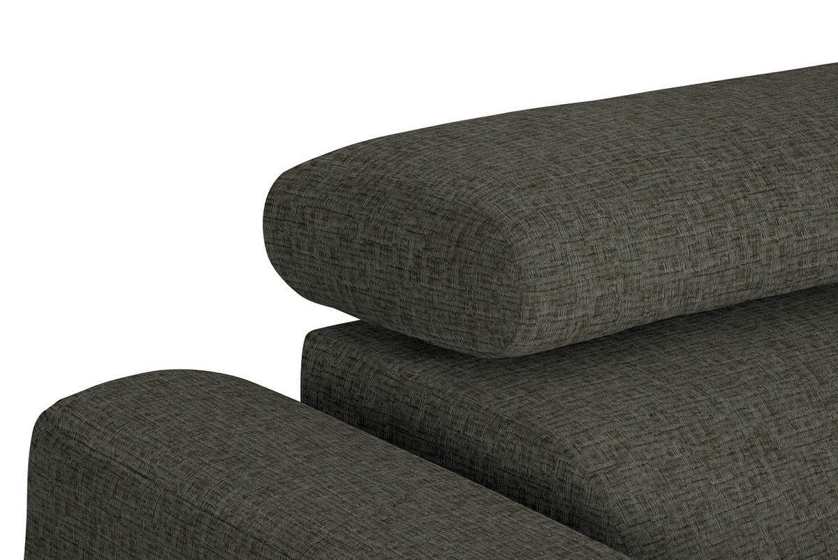 ECKSOFA in Chenille Graubraun  280/205 cm  - Graubraun/Schwarz, Design, Textil/Metall (280/205cm) - Xora