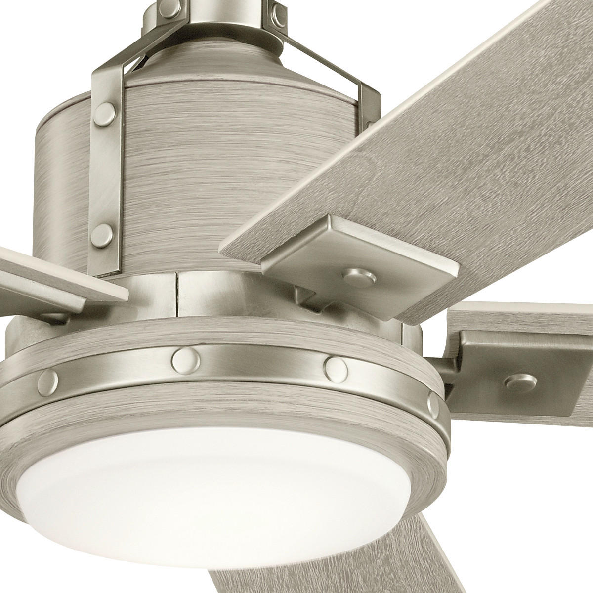 DECKENVENTILATOR  132/43 cm    - Walnussfarben/Nickelfarben, Basics, Glas/Holz (132/43cm) - Elstead Lighting