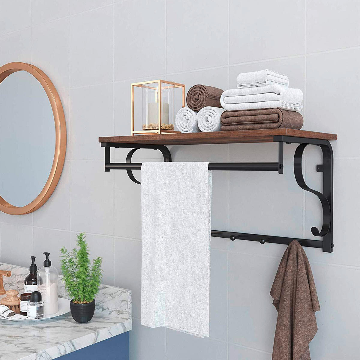 WANDGARDEROBE - Schwarz/Braun, Trend, Holzwerkstoff (60/31,7/30cm) - Boxxx